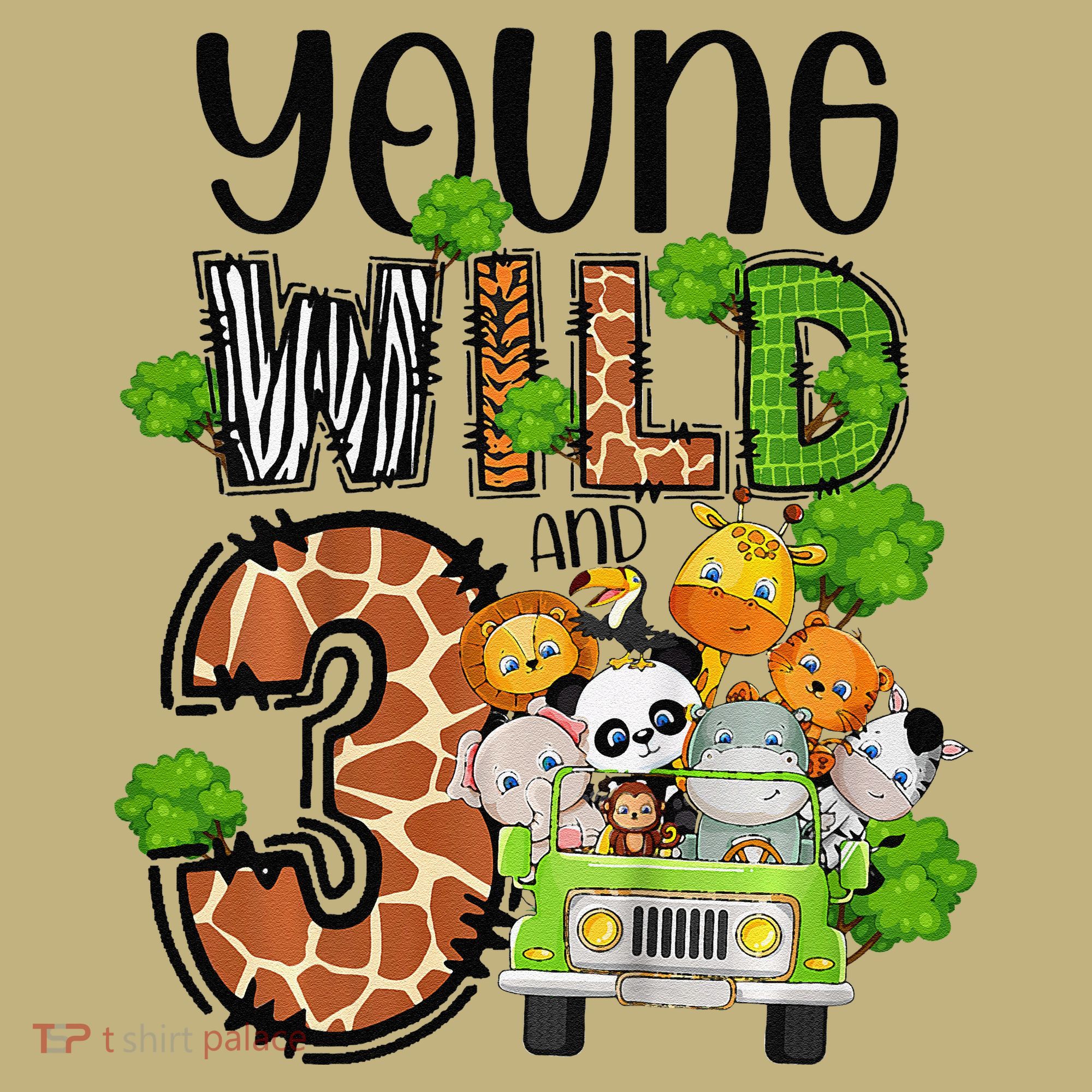 3rd Birthday Young Wild Three 3 Year Old Safari Zoo Mousepad
