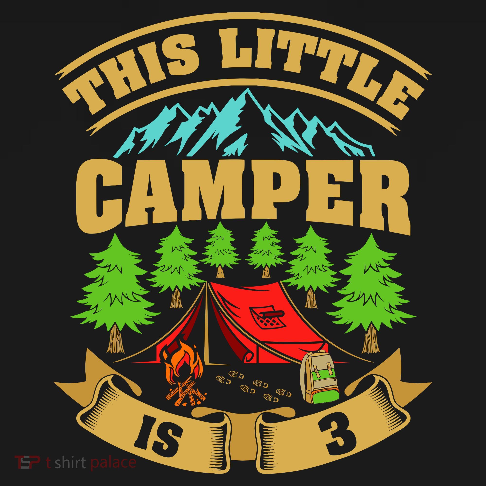 3rd Camping Birthday Camper Lover 3 Year Old Backpack
