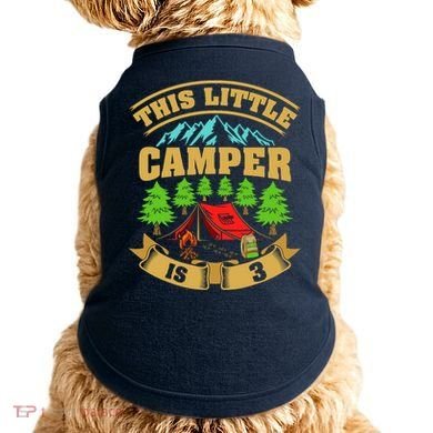 3rd Camping Birthday Camper Lover 3 Year Old Doggie Tank