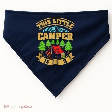 3rd Camping Birthday Camper Lover 3 Year Old USA-Made Doggie Bandana