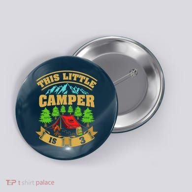 3rd Camping Birthday Camper Lover 3 Year Old Button