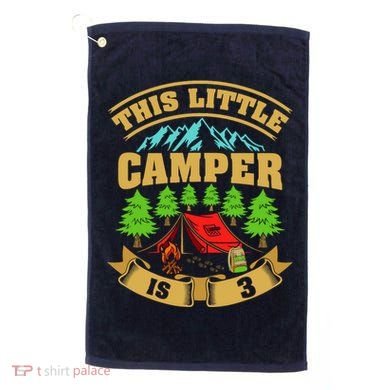3rd Camping Birthday Camper Lover 3 Year Old Golf Towel