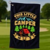 3rd Camping Birthday Camper Lover 3 Year Old Golf Towel thumb 1