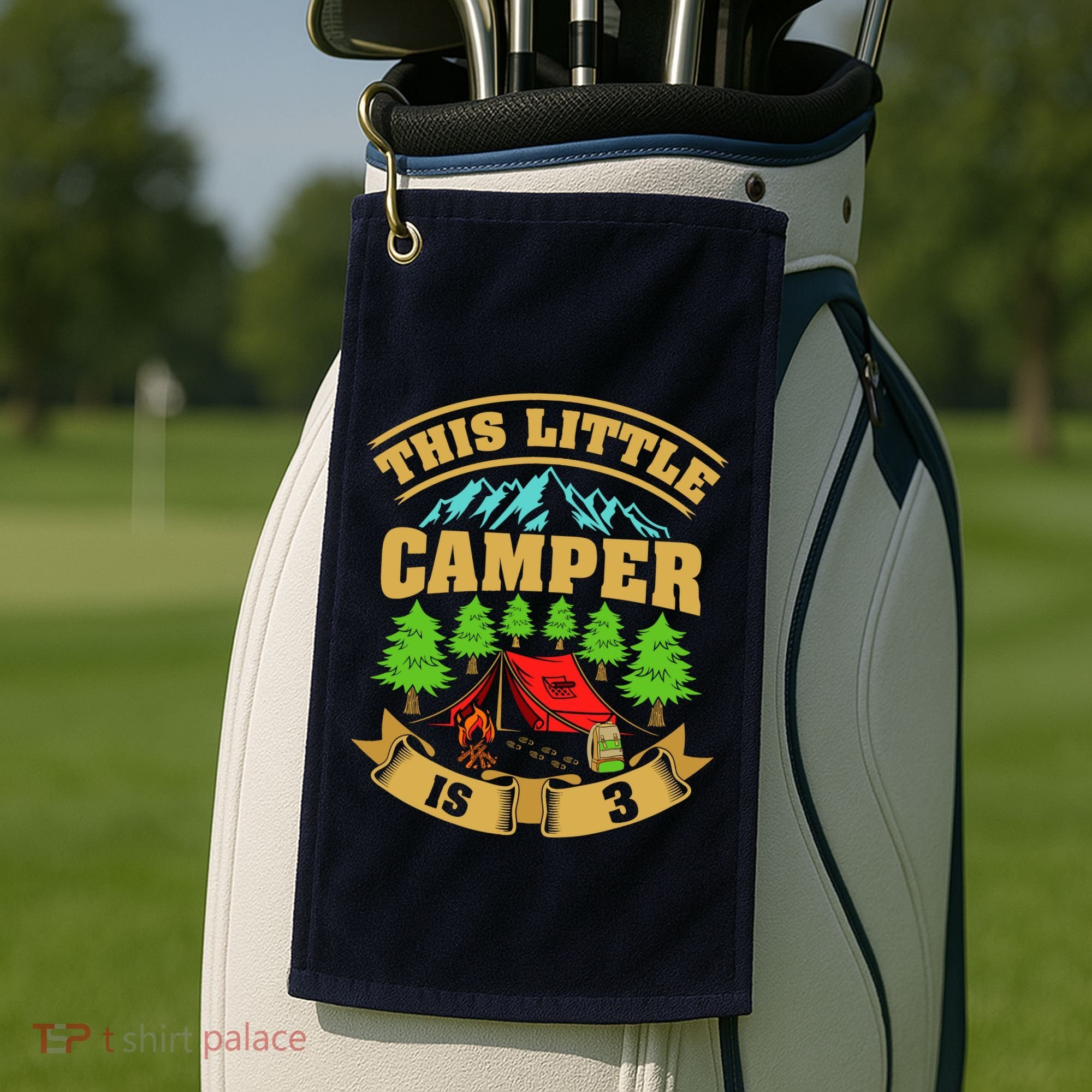 3rd Camping Birthday Camper Lover 3 Year Old Golf Towel