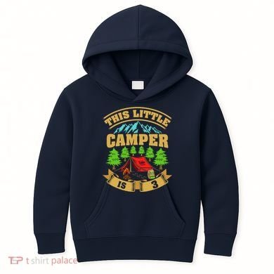 3rd Camping Birthday Camper Lover 3 Year Old Kids Hoodie