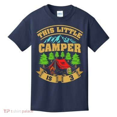 3rd Camping Birthday Camper Lover 3 Year Old Kids T-Shirt