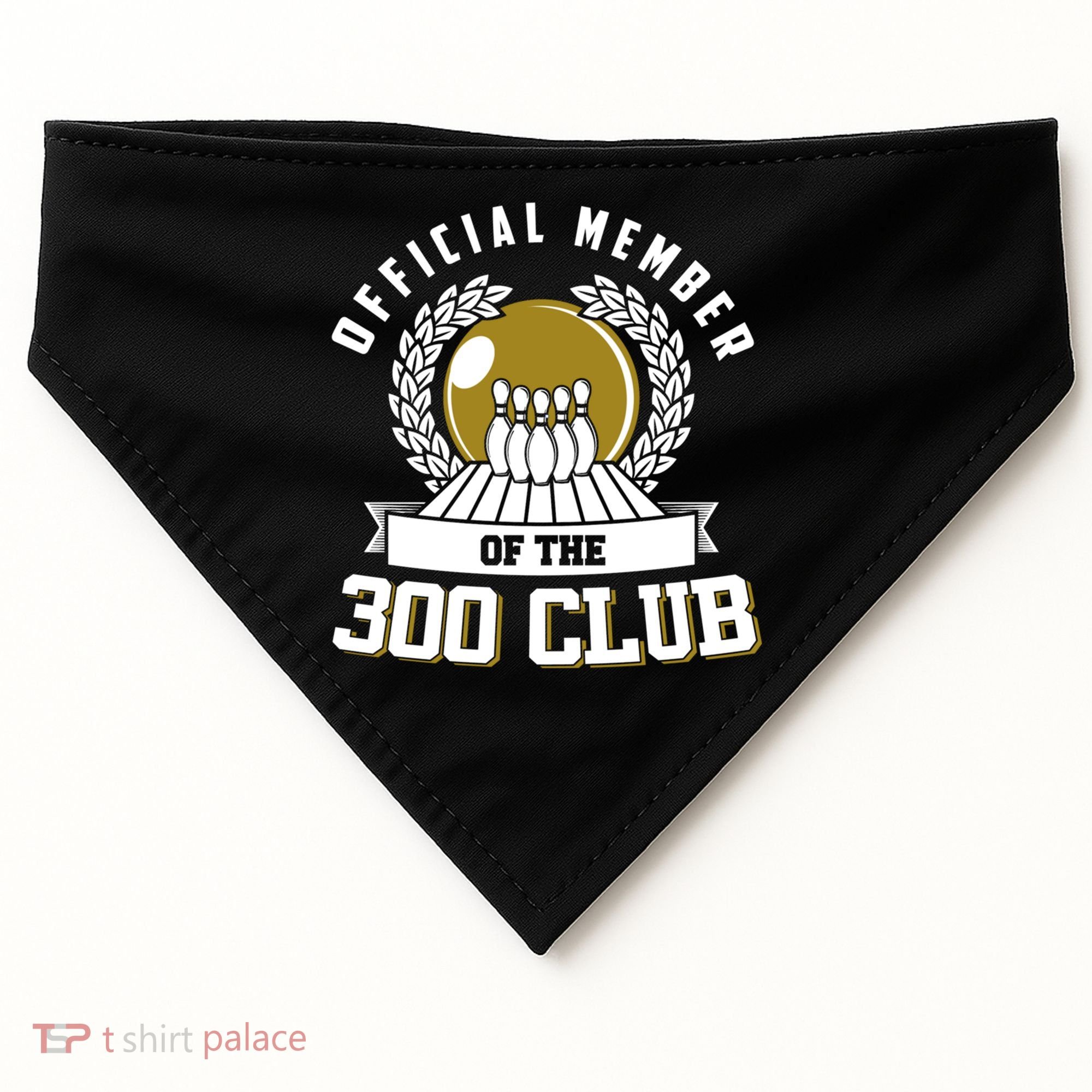 300 Club Bowling Cute Gift 300 Game Bowler Gift USA-Made Doggie Bandana