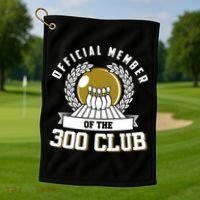 300 Club Bowling Cute Gift 300 Game Bowler Gift Golf Towel thumb 1