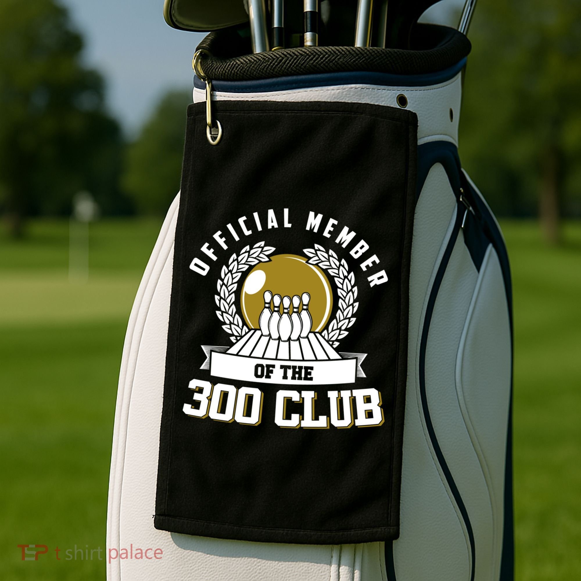 300 Club Bowling Cute Gift 300 Game Bowler Gift Golf Towel