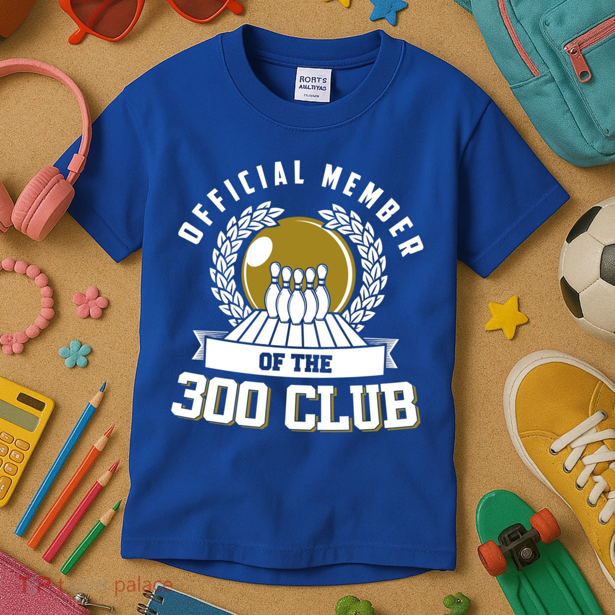 300 Club Bowling Cute Gift 300 Game Bowler Gift Kids T-Shirt