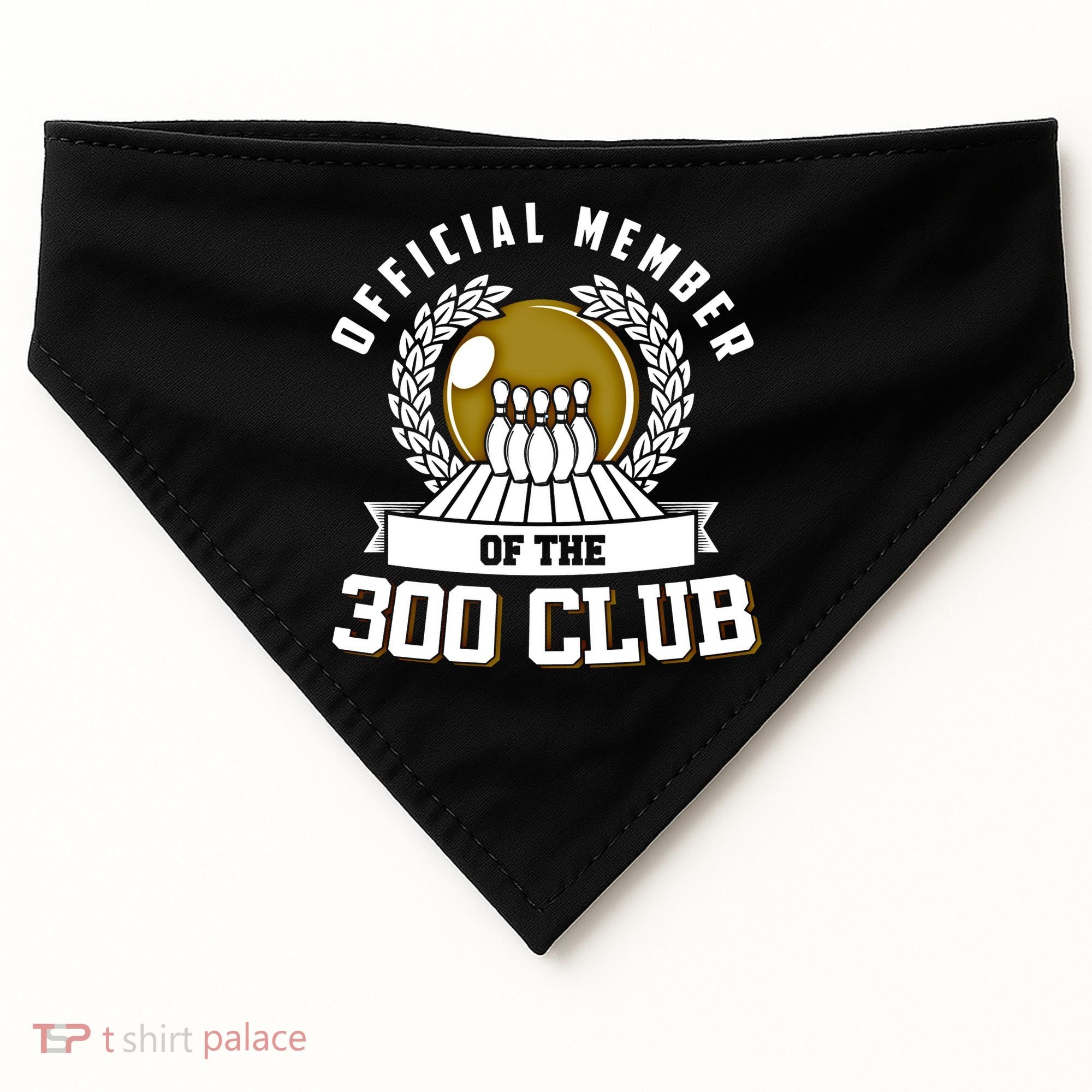 300 Club Bowling Gift 300 Game Bowler Gift Cool Gift USA-Made Doggie Bandana