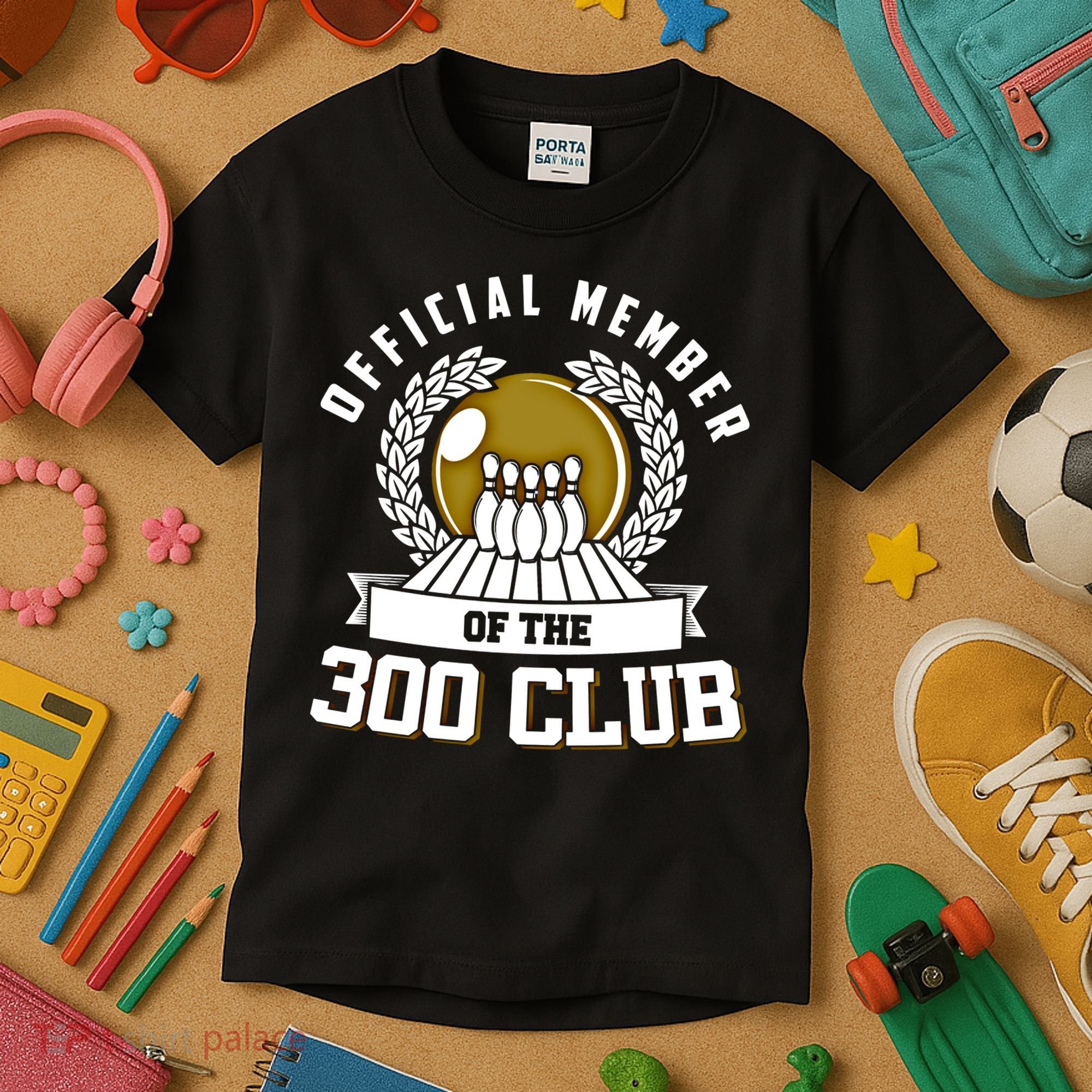 300 Club Bowling Gift 300 Game Bowler Gift Cool Gift Kids T-Shirt