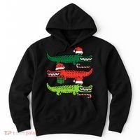 3 Christmas Crocodiles Santa Xmas Alligator Hoodie thumb 0