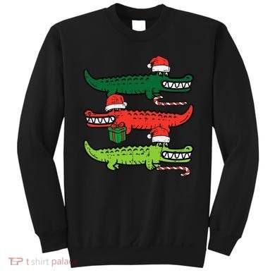 3 Christmas Crocodiles Santa Xmas Alligator Sweatshirt