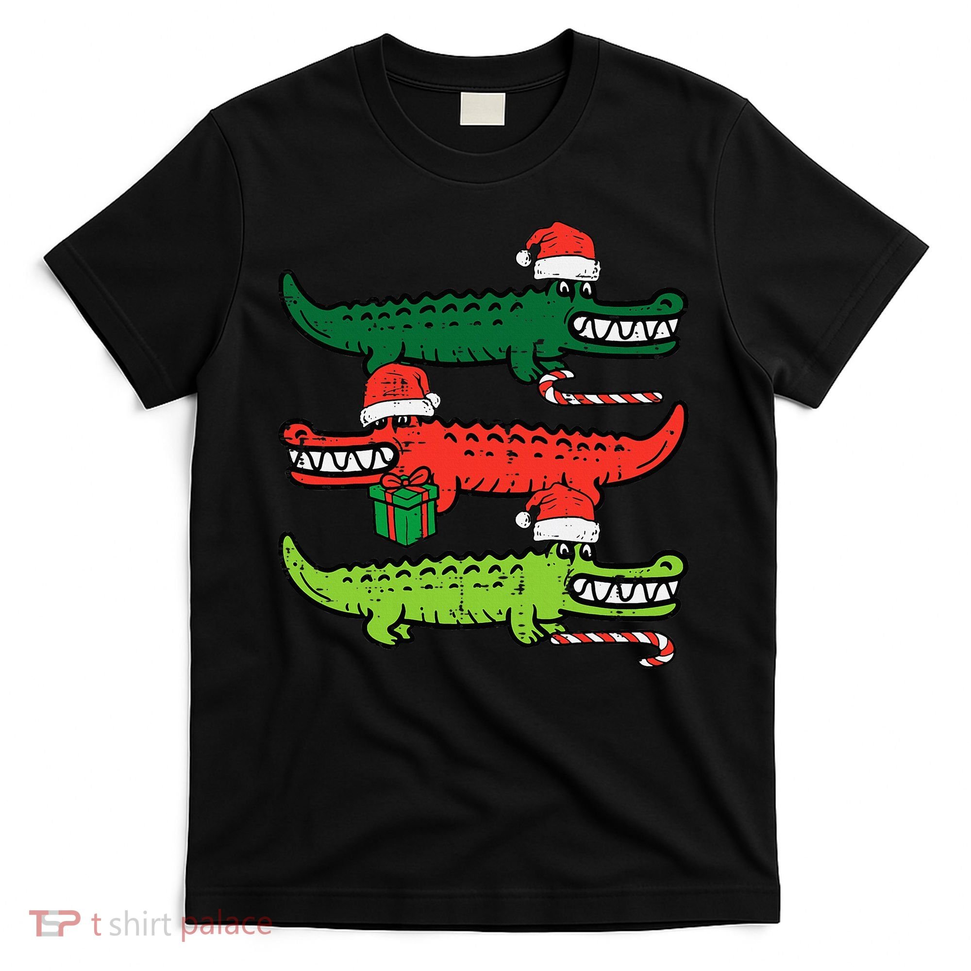 3 Christmas Crocodiles Santa Xmas Alligator T-Shirt
