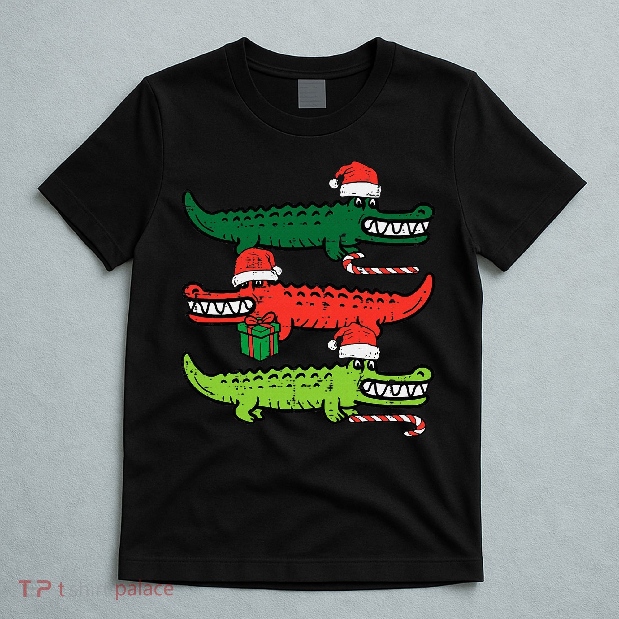 3 Christmas Crocodiles Santa Xmas Alligator T-Shirt