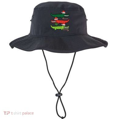 3 Christmas Crocodiles Santa Xmas Alligator Bucket Hat