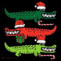 3 Christmas Crocodiles Santa Xmas Alligator Women's Hoodie thumb 2