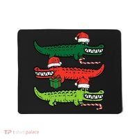 3 Christmas Crocodiles Santa Xmas Alligator Mousepad thumb 0
