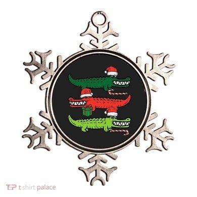 3 Christmas Crocodiles Santa Xmas Alligator Ornament