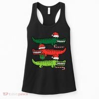 3 Christmas Crocodiles Santa Xmas Alligator Women's Tank Top thumb 0