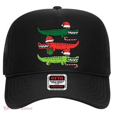 3 Christmas Crocodiles Santa Xmas Alligator Hat