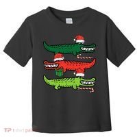 3 Christmas Crocodiles Santa Xmas Alligator Toddler T-Shirt thumb 0