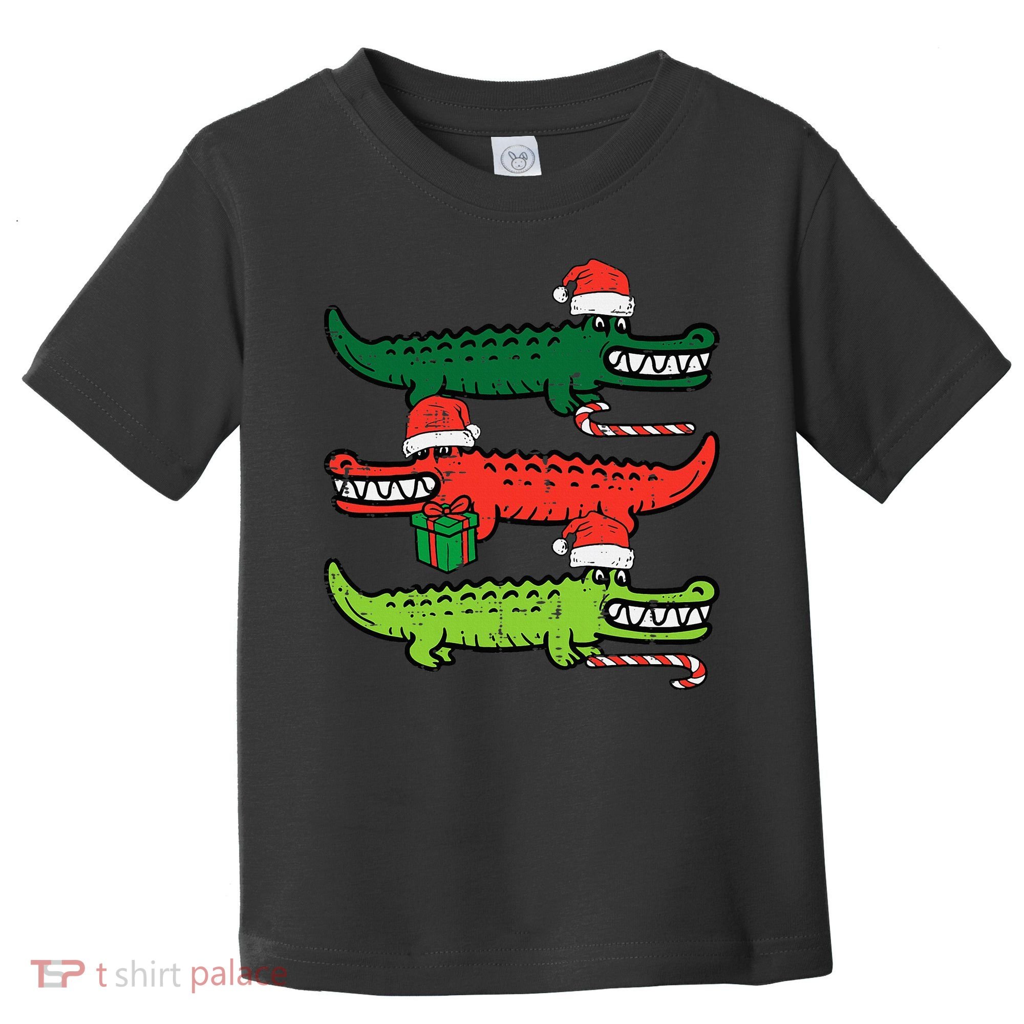 3 Christmas Crocodiles Santa Xmas Alligator Toddler T-Shirt