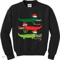 3 Christmas Crocodiles Santa Xmas Alligator Kids Sweatshirt thumb 0