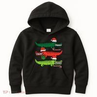 3 Christmas Crocodiles Santa Xmas Alligator Kids Hoodie thumb 0