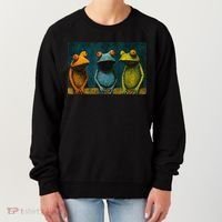 3 Cute Funny Frogs Men, Women, Frog Lovers Women's Sweatshirt thumb 0