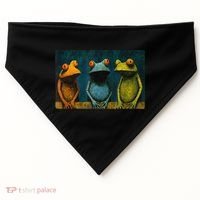 3 Cute Funny Frogs Men, Women, Frog Lovers USA-Made Doggie Bandana thumb 0