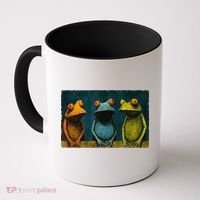 3 Cute Funny Frogs Men, Women, Frog Lovers Coffee Mug thumb 0