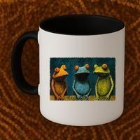 3 Cute Funny Frogs Men, Women, Frog Lovers Coffee Mug thumb 2