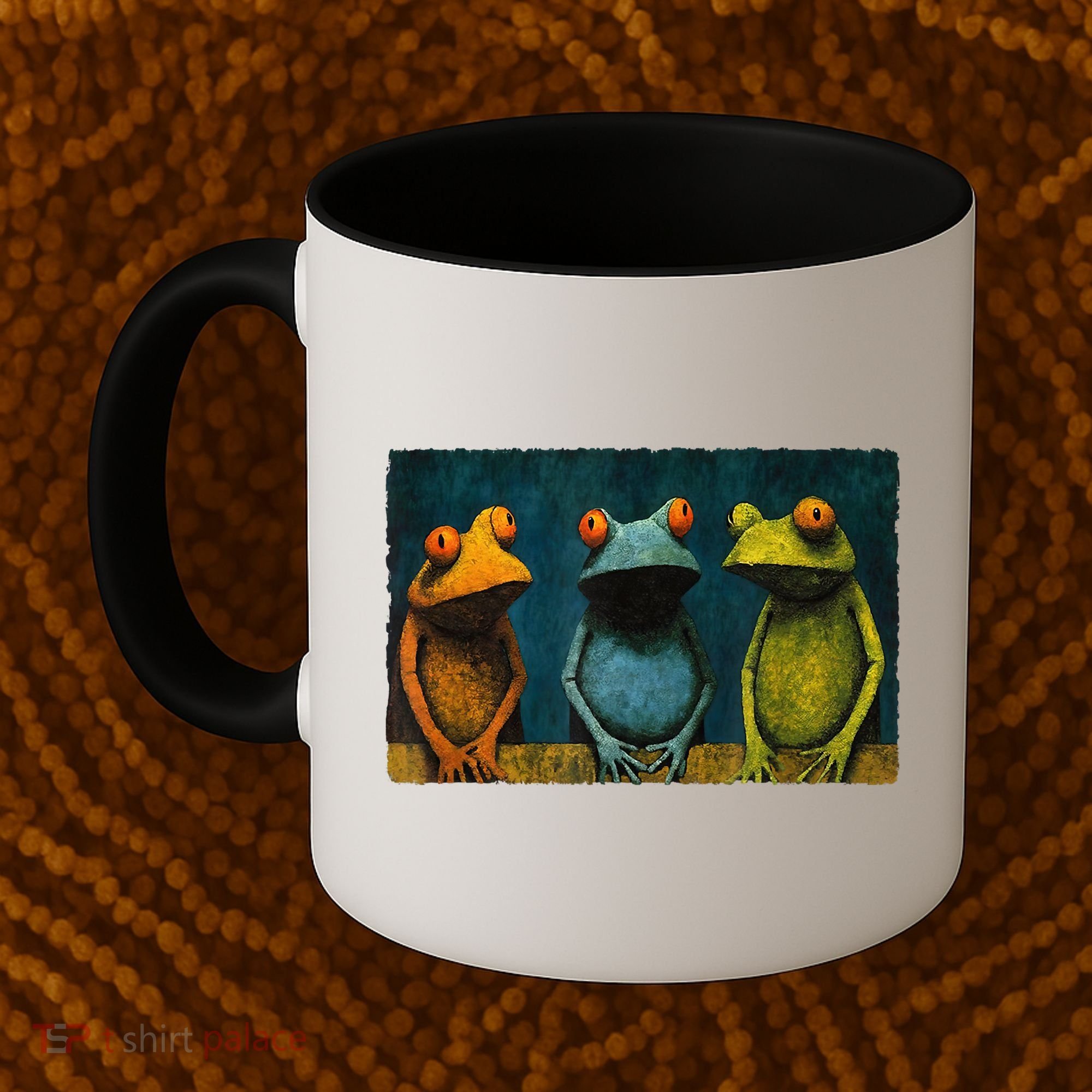 3 Cute Funny Frogs Men, Women, Frog Lovers Coffee Mug