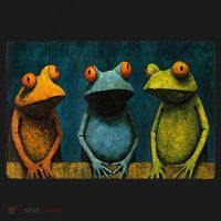 3 Cute Funny Frogs Men, Women, Frog Lovers Women's Hoodie thumb 2