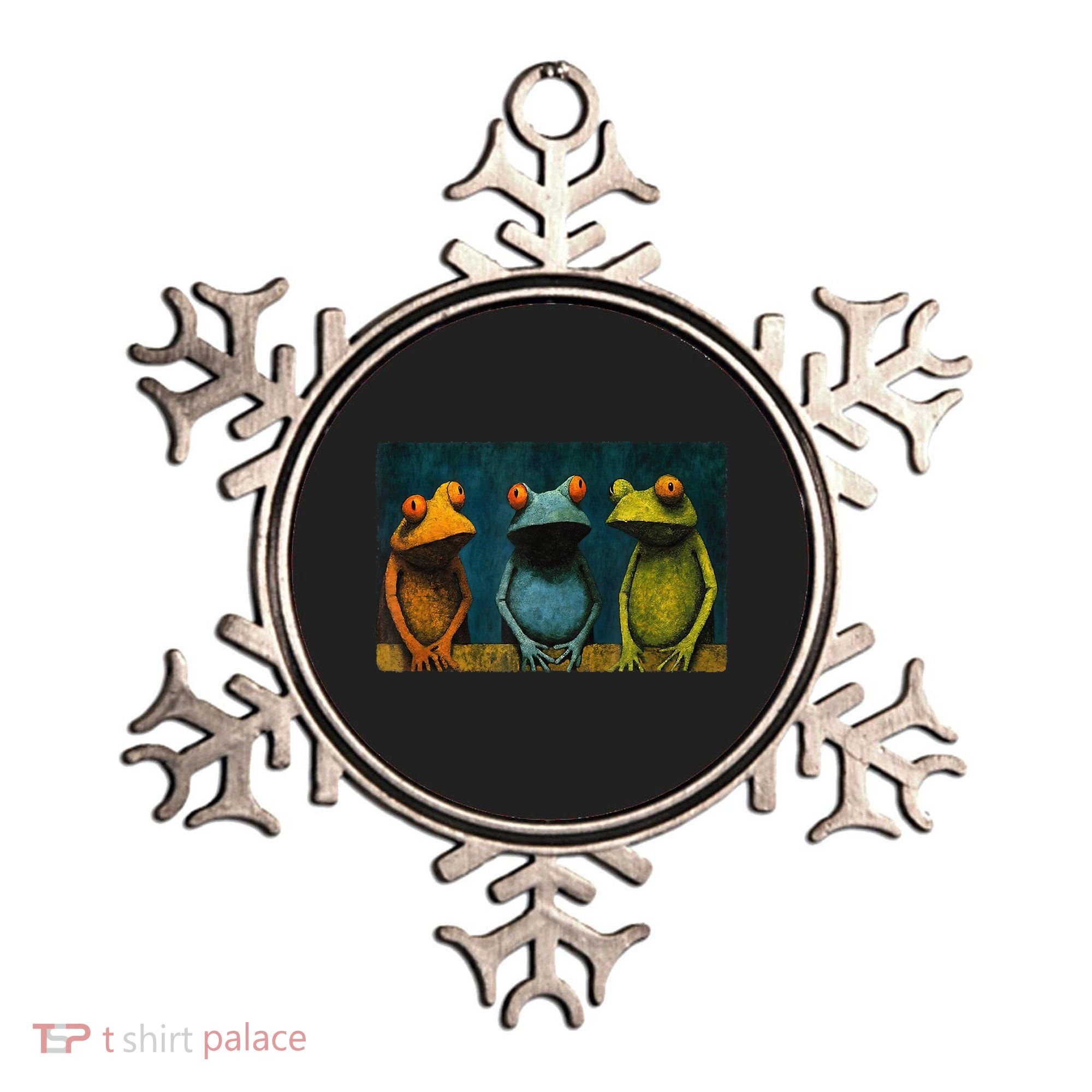 3 Cute Funny Frogs Men, Women, Frog Lovers Ornament