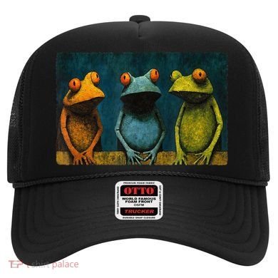 3 Cute Funny Frogs Men, Women, Frog Lovers Hat
