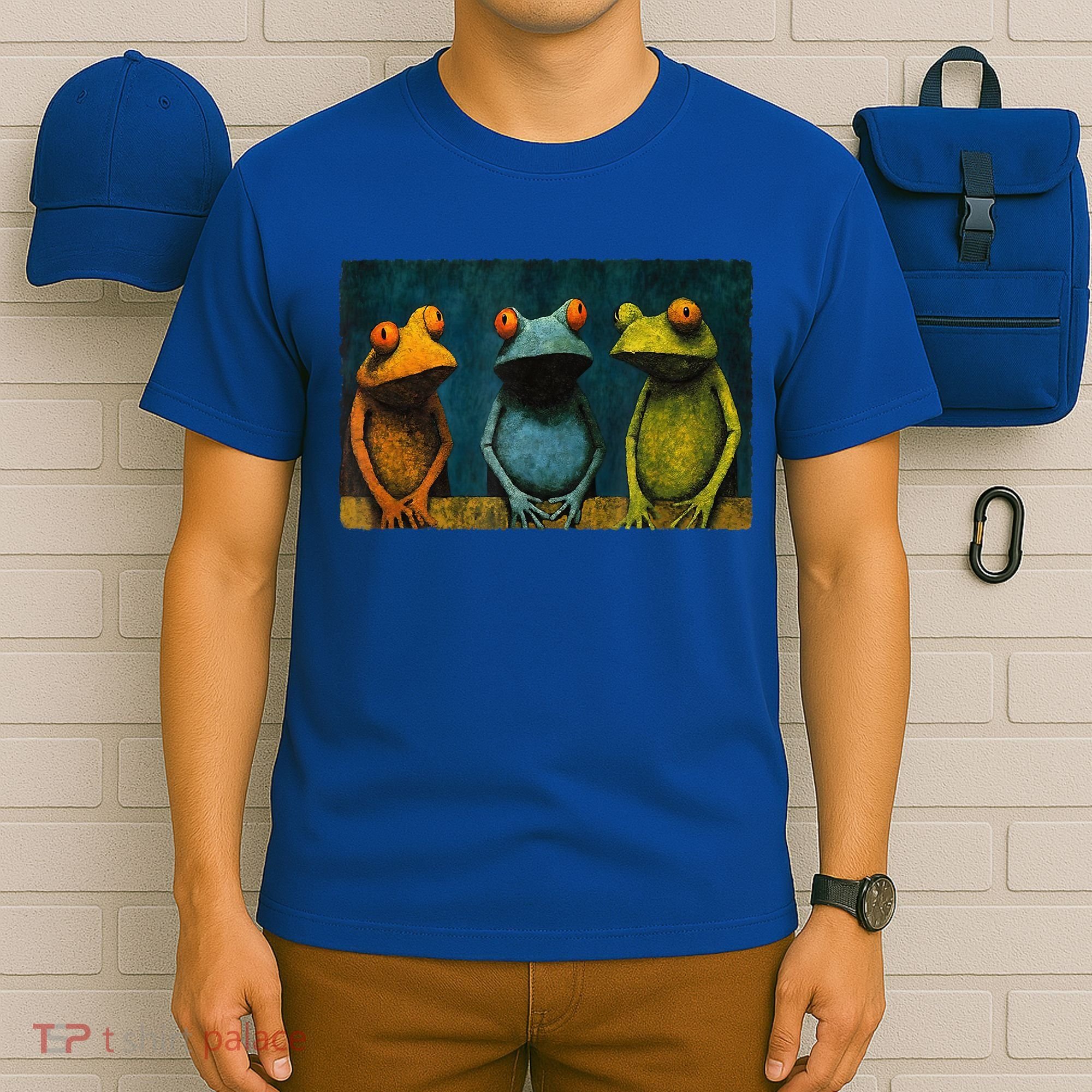 3 Cute Funny Frogs Men, Women, Frog Lovers T-Shirt