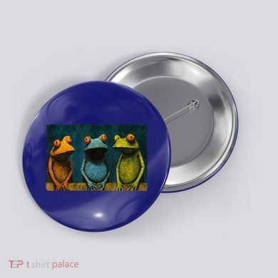 3 Cute Funny Frogs Men, Women, Frog Lovers Button