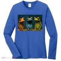3 Cute Funny Frogs Men, Women, Frog Lovers Women's Long Sleeve Shirt thumb 0