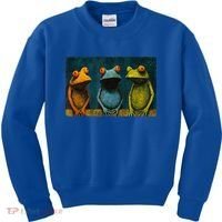 3 Cute Funny Frogs Men, Women, Frog Lovers Kids Sweatshirt thumb 0