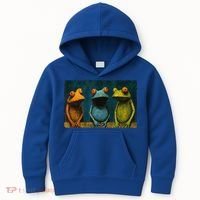 3 Cute Funny Frogs Men, Women, Frog Lovers Kids Hoodie thumb 0
