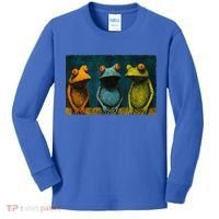 3 Cute Funny Frogs Men, Women, Frog Lovers Kids Long Sleeve Shirt thumb 0