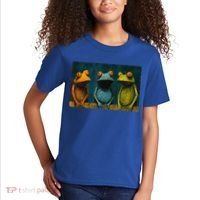 3 Cute Funny Frogs Men, Women, Frog Lovers Kids T-Shirt thumb 2
