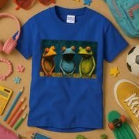 3 Cute Funny Frogs Men, Women, Frog Lovers Kids T-Shirt thumb 3