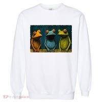 3 Cute Funny Frogs Men, Women, Frog Lovers Garment-Dyed Sweatshirt thumb 0