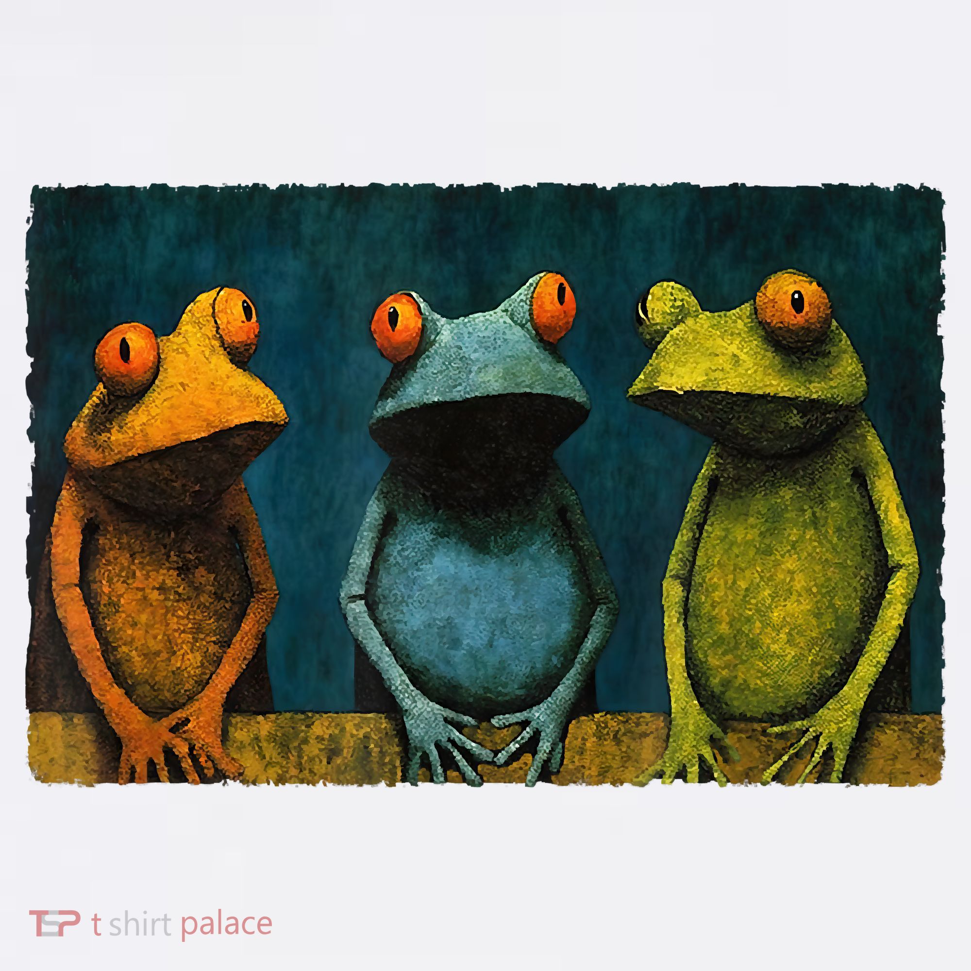 3 Cute Funny Frogs Men, Women, Frog Lovers Garment-Dyed Sweatshirt