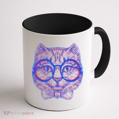 3D Trippy Cat Coffee Mug back