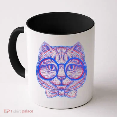 3D Trippy Cat Coffee Mug